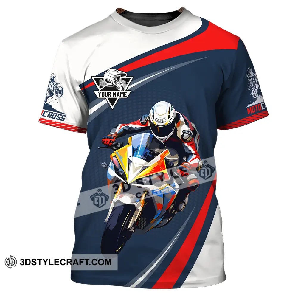 Unisex Shirt - Custom Name Fire Motobike For Player Motocross T-Shirt / S T-Shirt