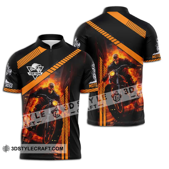 Unisex Shirt - Custom Name Fire Motobike Shirt For Player style option 2