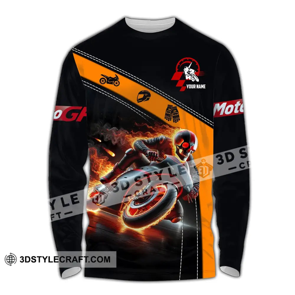 Unisex Shirt - Custom Name Fire Rider Long Sleeve / S T-Shirt