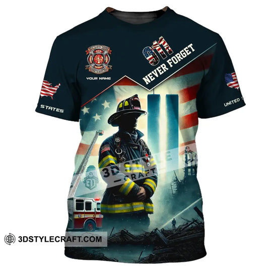 Unisex Shirt, Custom Name Firefighter Shirt, Firefighter Memorial Shirt, Fallen Firefighters 911 Memorial style option 2
