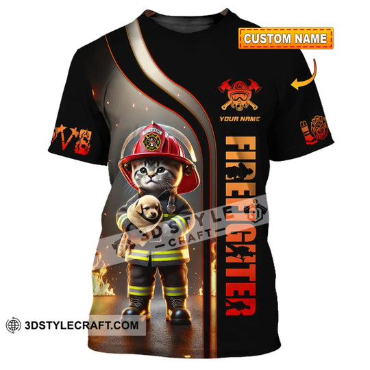 Unisex Shirt, Custom Name Firefighter Shirt, Firefighter T-Shirt Hoodie Long Sleeve Shirt style option 1