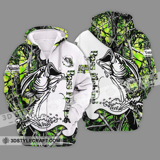 Unisex Shirt - Custom Name Fish On Fish Green And White Shirt style option 2