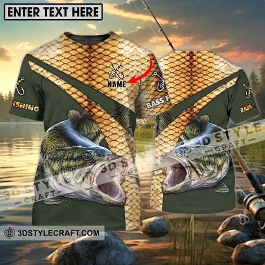 Unisex Shirt - Custom Name Shirt, Fish On Hook, Bass Fishing style option 1