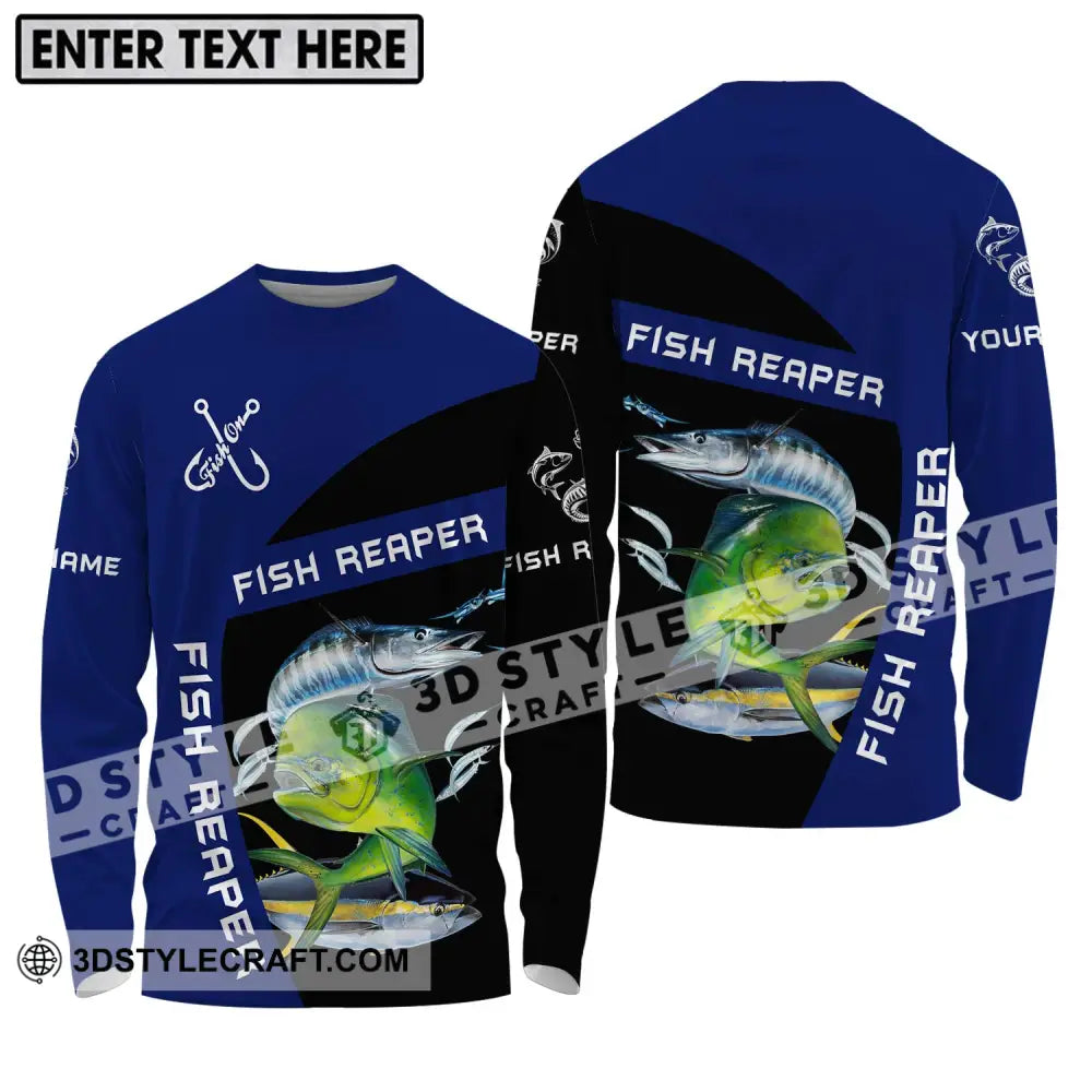 Unisex Shirt - Custom Name Fish Reaper Long Sleeve / S T-Shirt