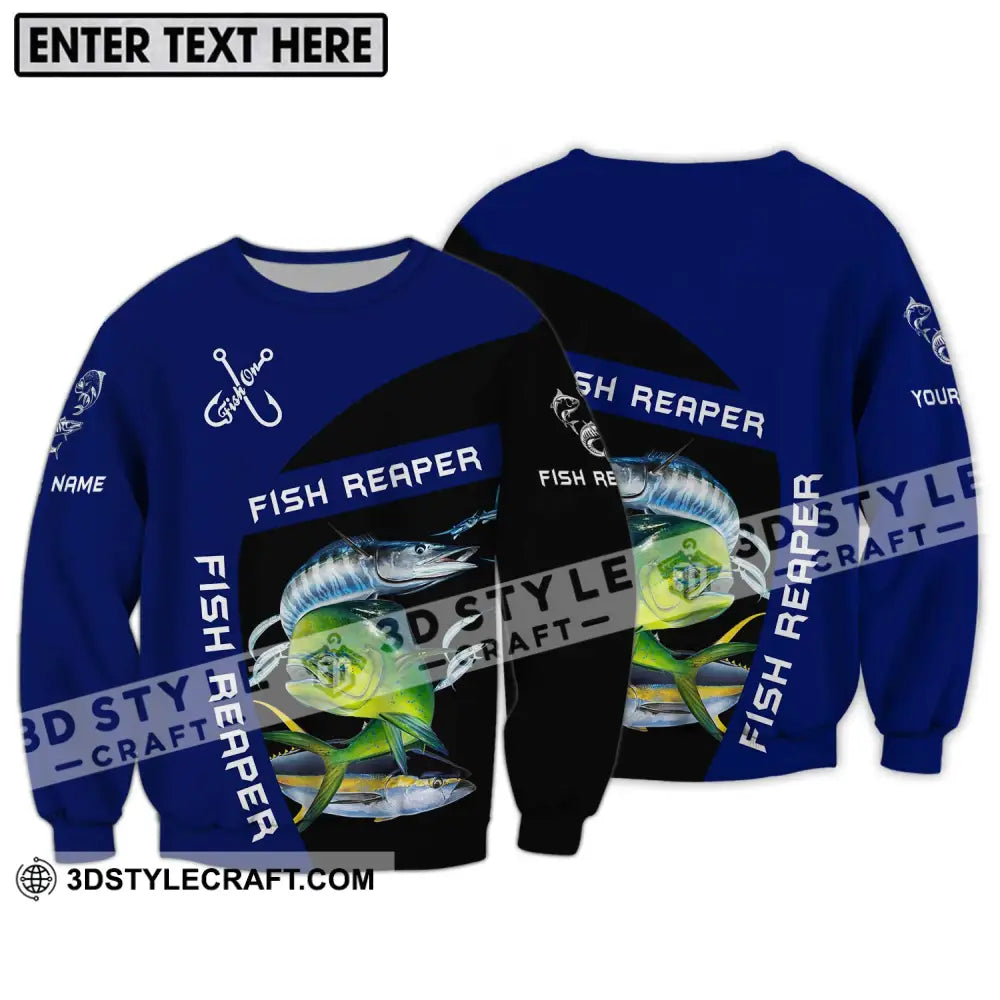 Unisex Shirt - Custom Name Fish Reaper Long Sleeve / S T-Shirt