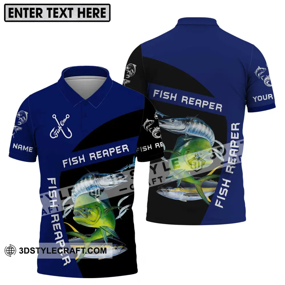 Unisex Shirt - Custom Name Fish Reaper Polo / S T-Shirt