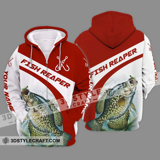 Unisex Shirt - Custom Name Shirt, Fish Reaper Red And White style option 2