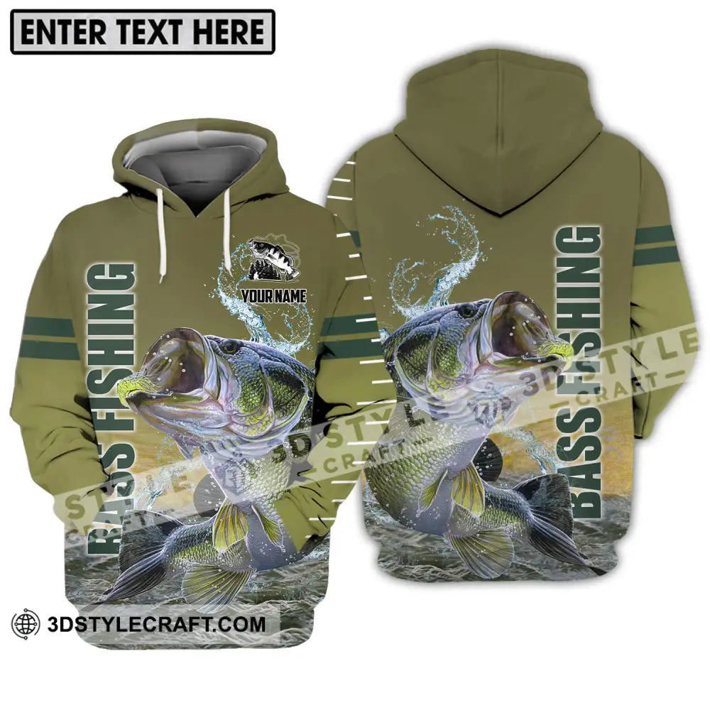 Unisex Shirt - Custom Name Fisher Bass Fishing Hoodie / S T-Shirt