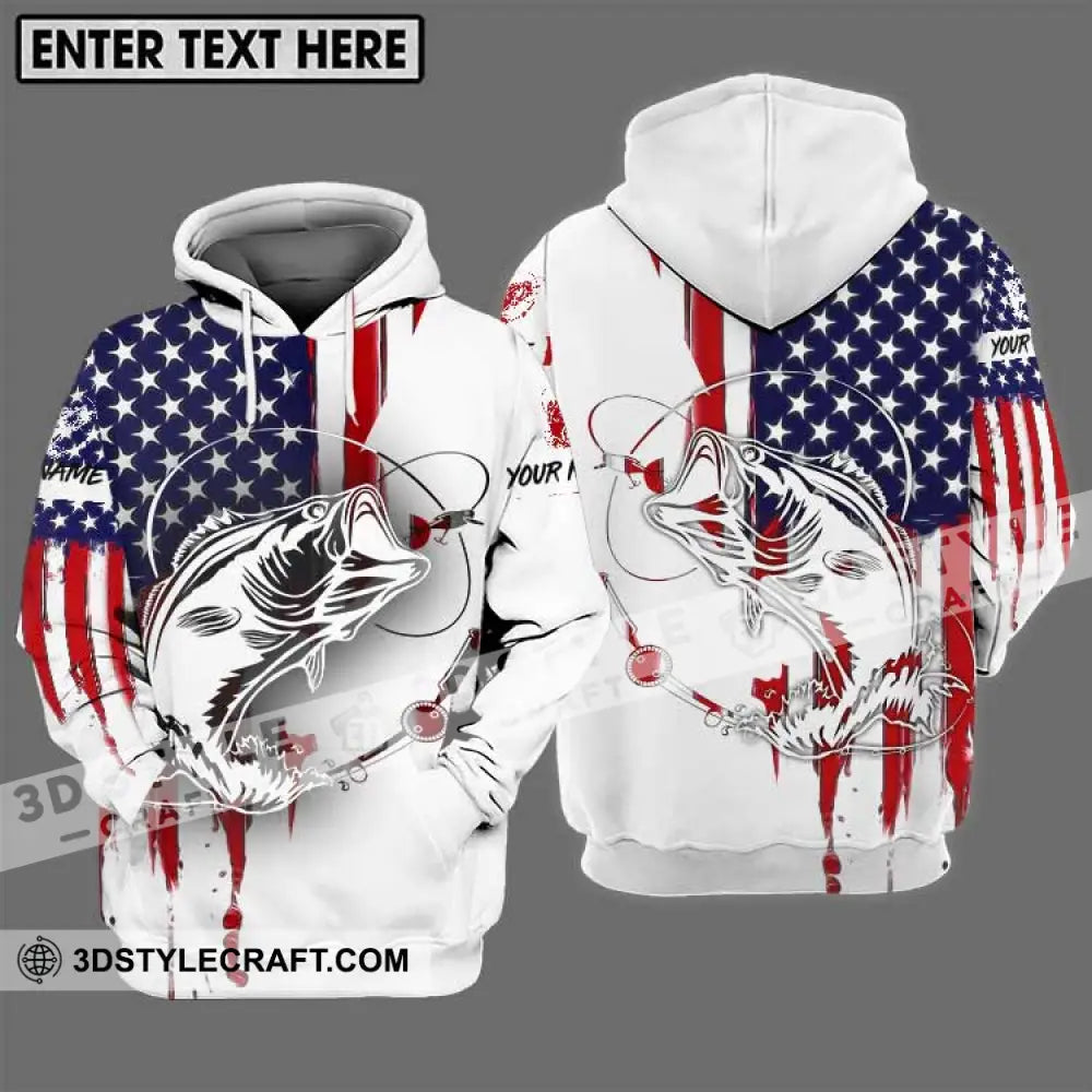 Unisex Shirt - Custom Name Fisher Usa Flag Color Hoodie / S T-Shirt