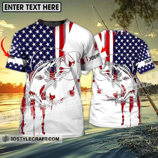 Unisex Shirt - Custom Name Fisher Shirt, USA Flag Color style option 1