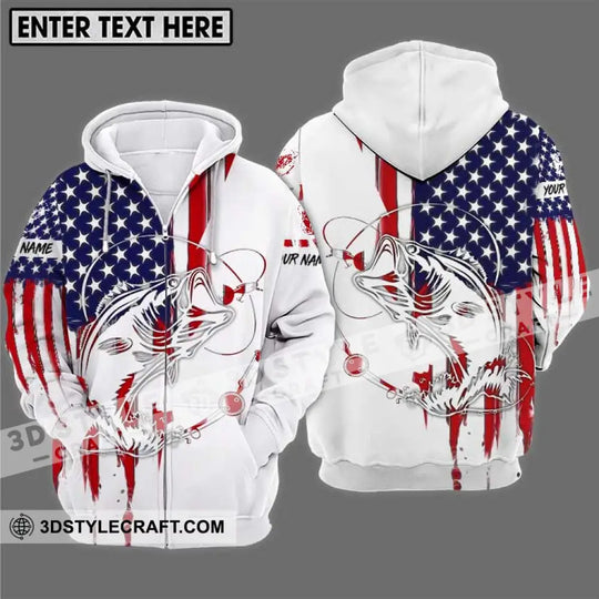 Unisex Shirt - Custom Name Fisher Shirt, USA Flag Color style option 2