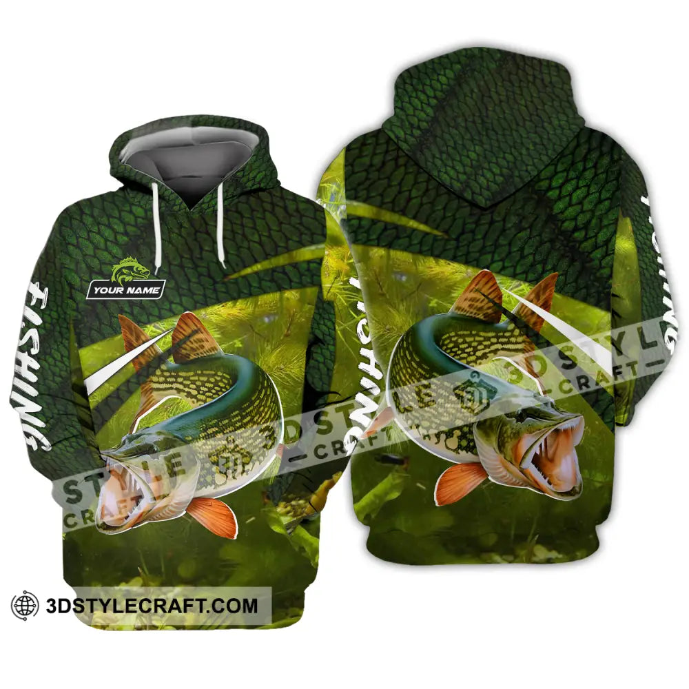 Unisex Shirt - Custom Name Fishing Green Hoodie / S T-Shirt