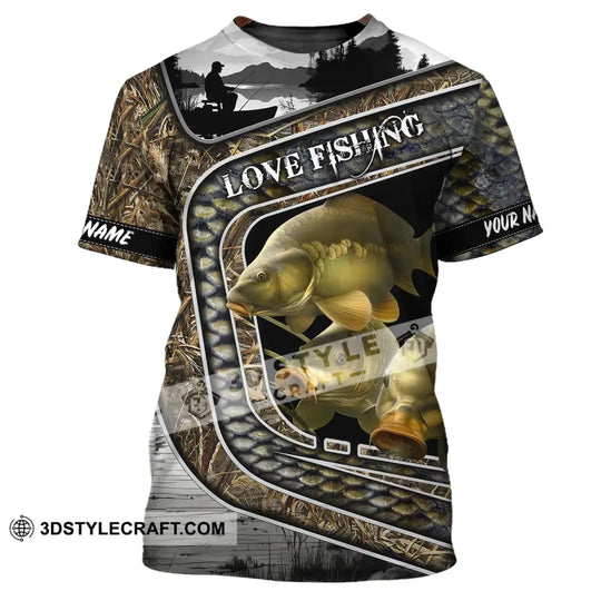 Unisex Shirt, Custom Name Fishing Shirt, Love Fishing Polo Shirt style option 2