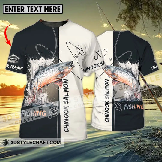 Unisex Shirt - Custom Name Fishing Lover Shirt, Chinook Salmon style option 1