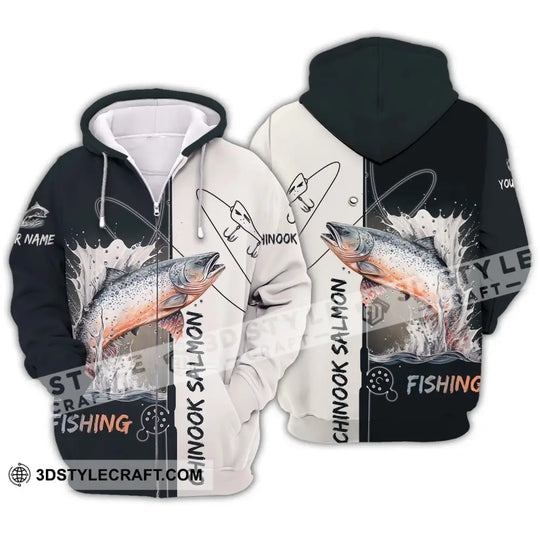Unisex Shirt - Custom Name Fishing Lover Shirt, Chinook Salmon style option 2