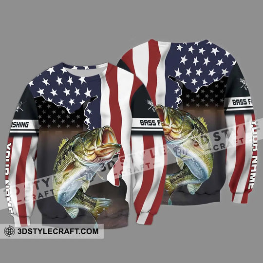 Unisex Shirt - Custom Name Fishing Lover Shirt, US Flag style option 4
