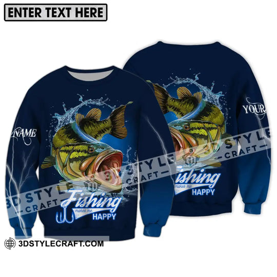 Unisex Shirt - Custom Name Fishing Make Me Happy Shirt style option 4