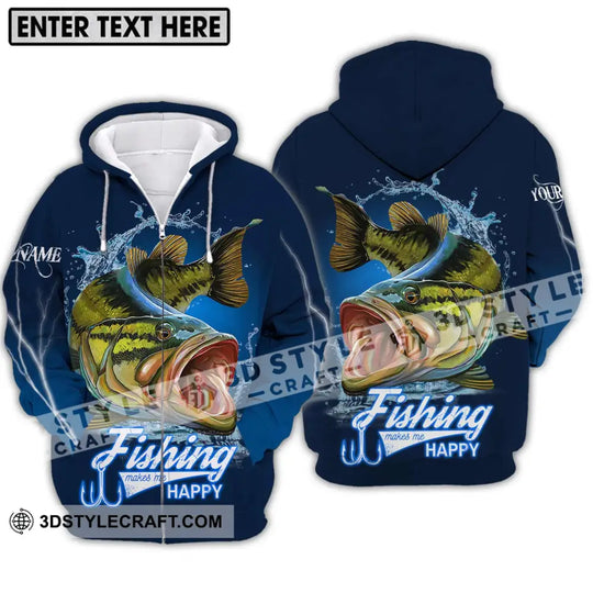 Unisex Shirt - Custom Name Fishing Make Me Happy Shirt style option 2