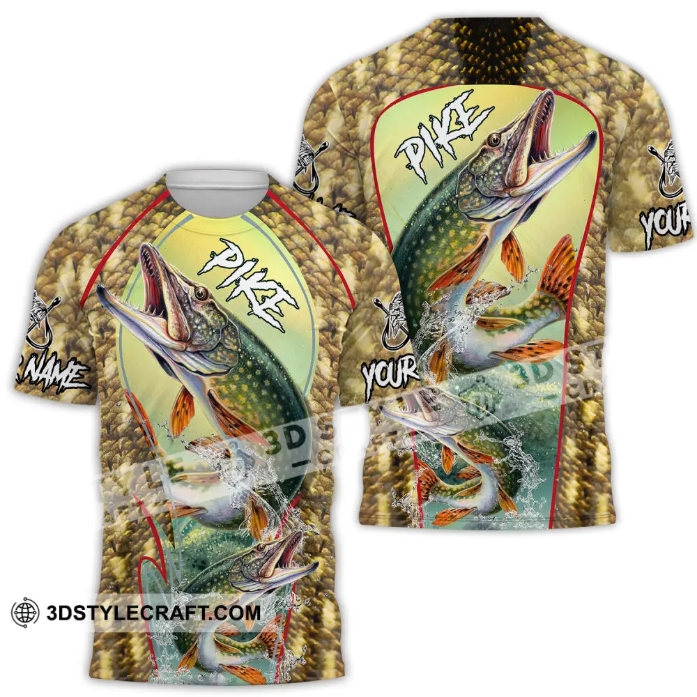 Unisex Shirt - Custom Name Fishing Pike Fish T-Shirt / S T-Shirt