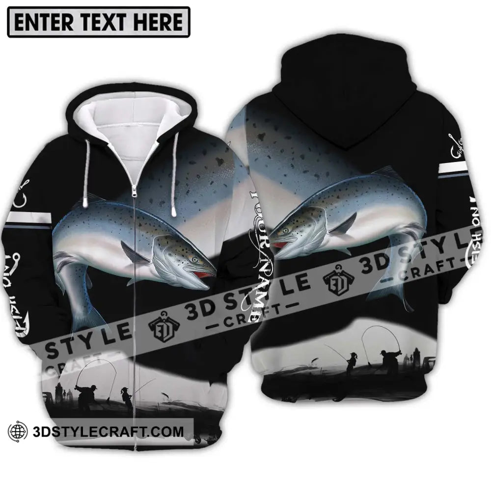 Unisex Shirt - Custom Name Fishing Team Zipper Hoodie / S T-Shirt