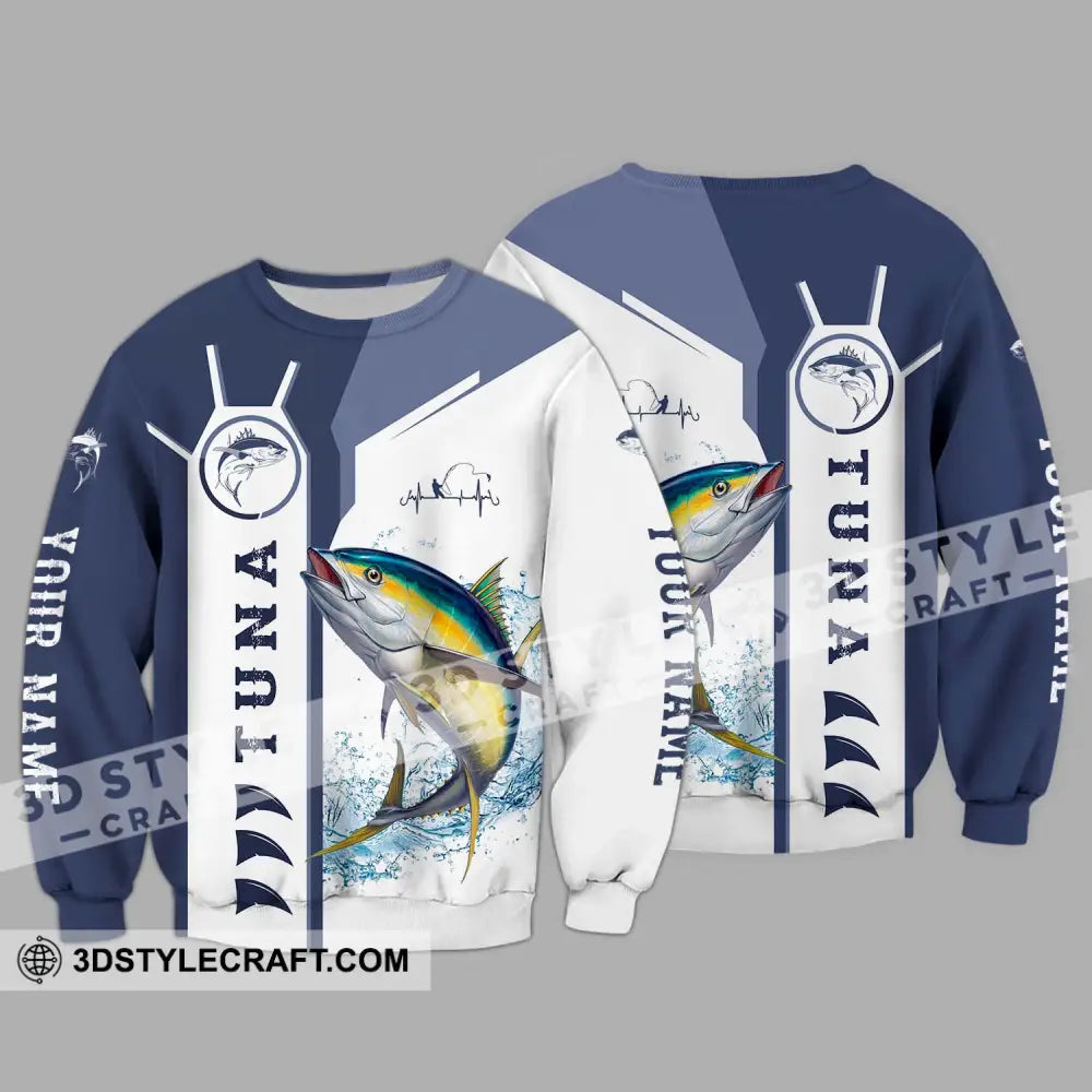 Unisex Shirt - Custom Name Fishing Tuna Long Sleeve / S T-Shirt