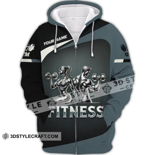 Unisex Shirt, Custom Name Fitness Shirt, Fitness Polo Long Sleeve Shirt, Fitness Gift style option 3