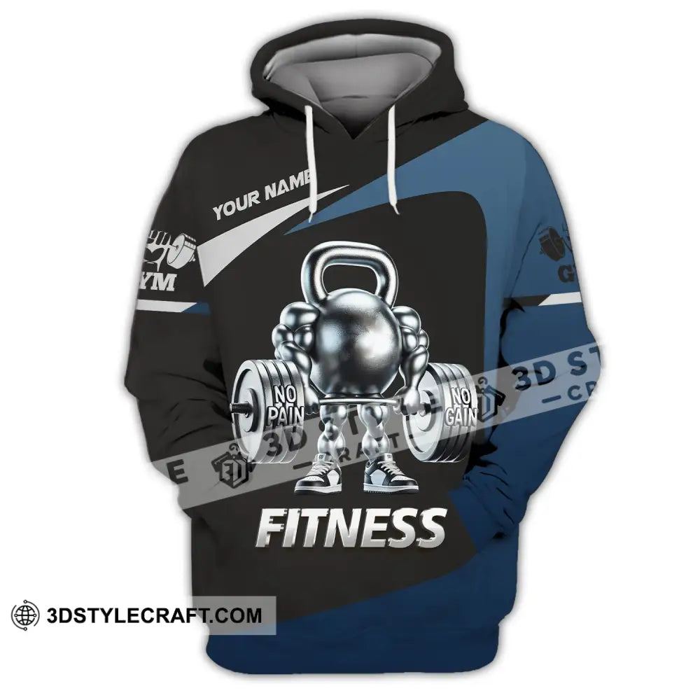 Unisex Shirt Custom Name Fitness Work Out Long Sleeve Gym Hoodie / S T-Shirt