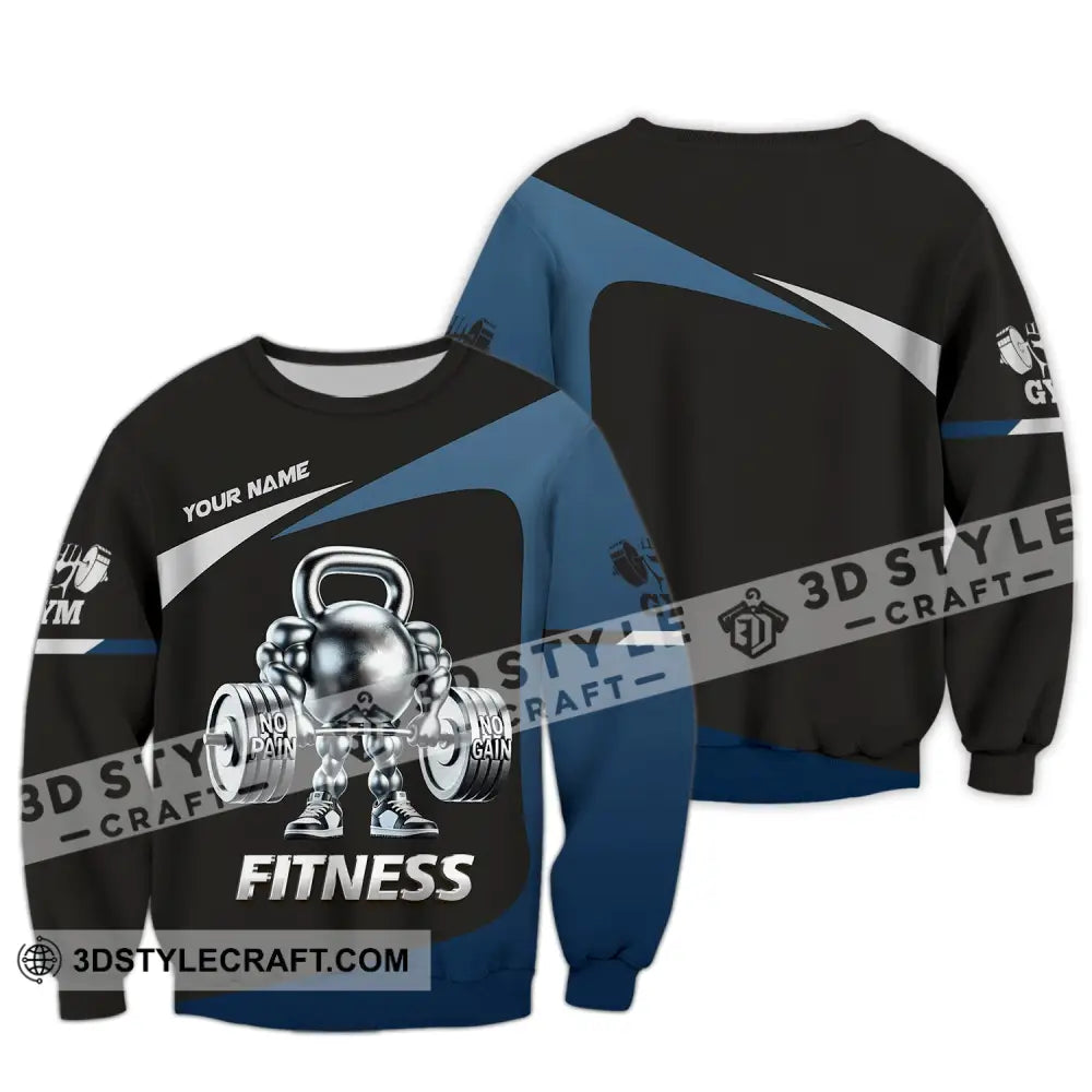 Unisex Shirt Custom Name Fitness Work Out Long Sleeve Gym / S T-Shirt