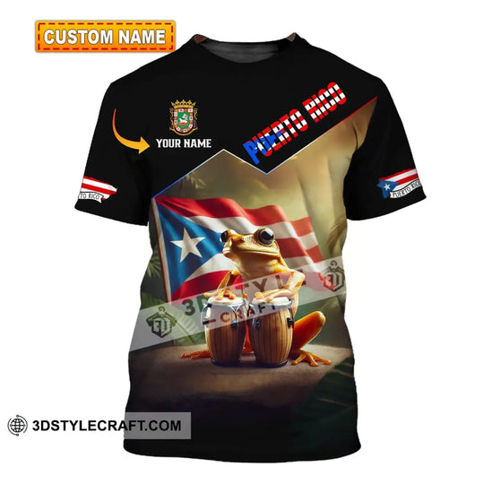 Unisex Shirt - Custom Name Flag Shirt Puerto Rico style option 1