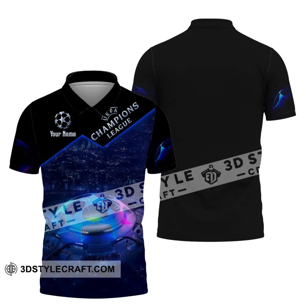 Unisex Shirt Custom Name Football T-Shirt Uefa Gift For Lover Polo / S