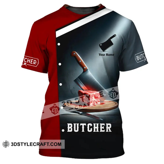 Unisex Shirt Custom Name For Butcher Butchery Hoodie Meat T-Shirt / S