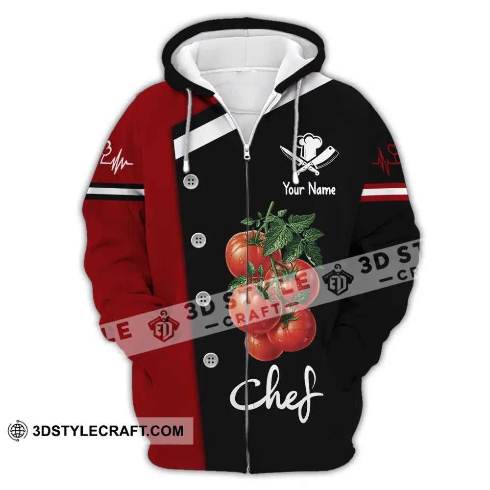 Unisex Shirt Custom Name For Chef Hoodie Apparel Zipper / S T-Shirt