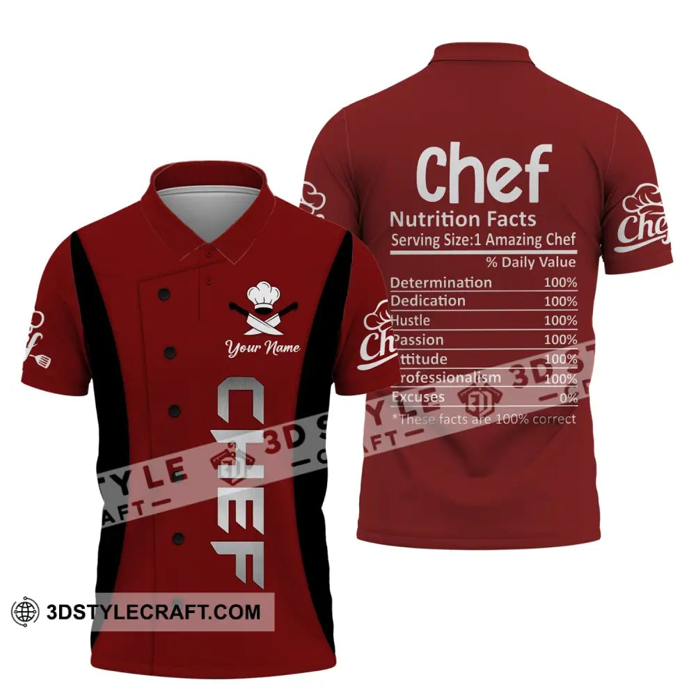 Unisex Shirt, Custom Name Shirt for Chef, Chef Nutrition Fact, Cooking