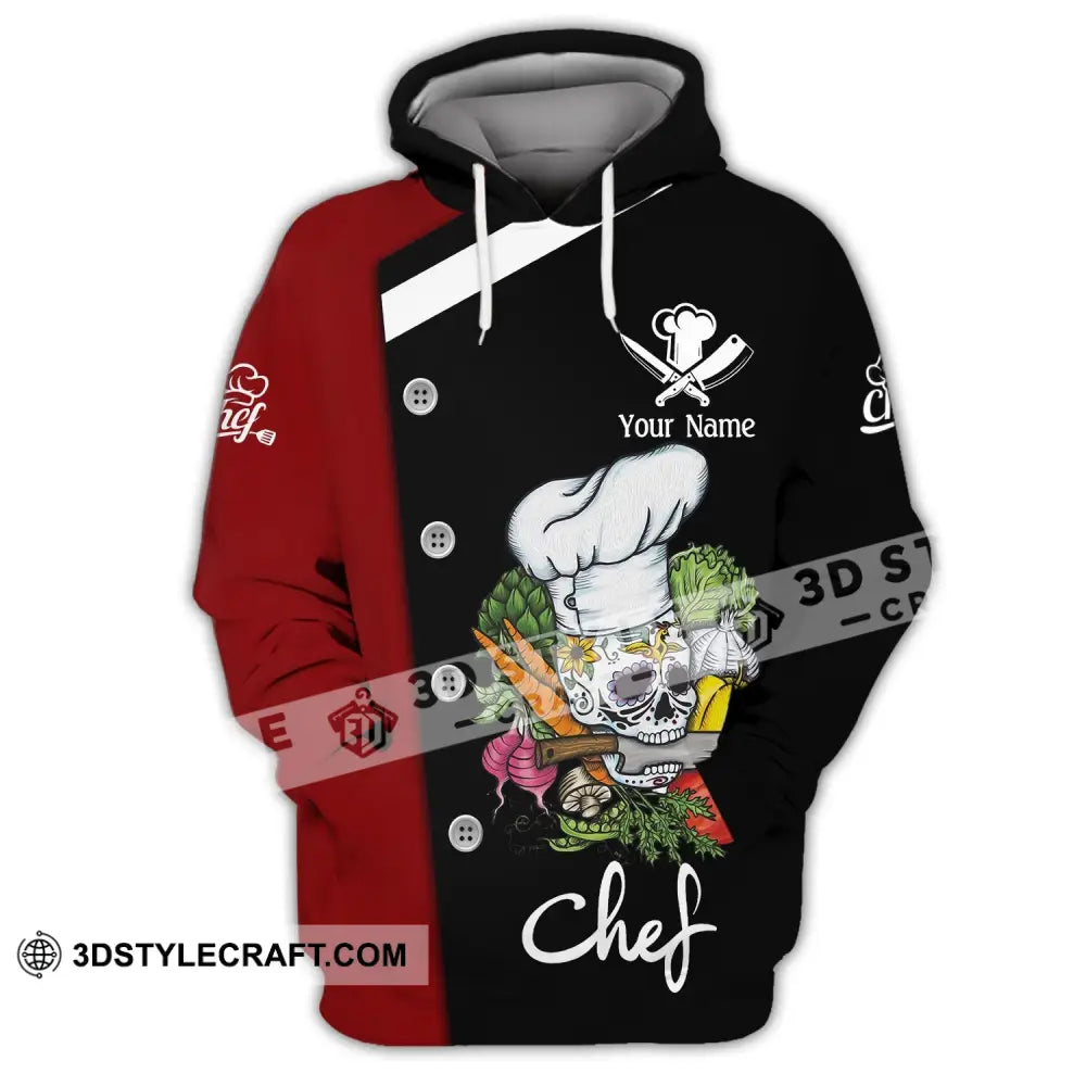 Unisex Shirt Custom Name For Chef Skull T-Shirt Apparel Hoodie / S T-Shirt