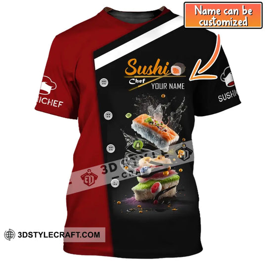 Unisex Shirt, Custom Name Shirt for Chef, Sushi Chef T-shirt, Chef Apparel style option 1