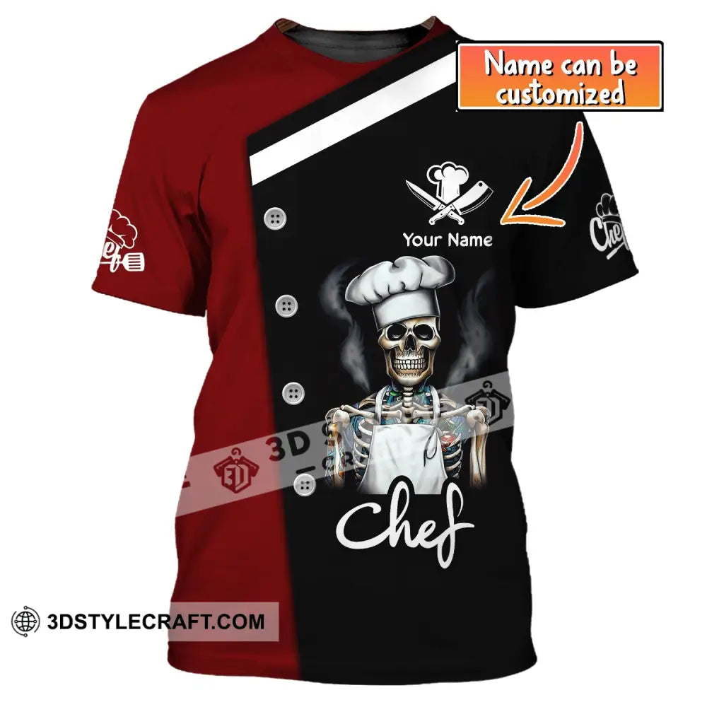 Unisex Shirt Custom Name For Chef T-Shirt Skull Apparel T-Shirt