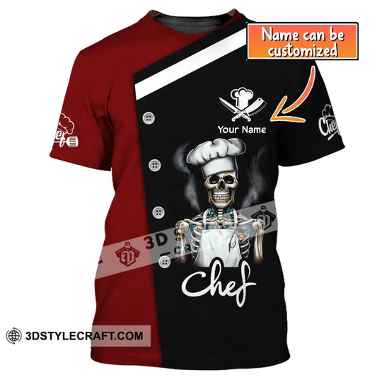Unisex Shirt, Custom Name Shirt for Chef, Chef T-shirt, Chef Skull, Chef Apparel style option 1