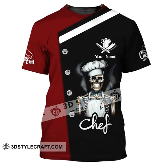 Unisex Shirt, Custom Name Shirt for Chef, Chef T-shirt, Chef Skull, Chef Apparel style option 2