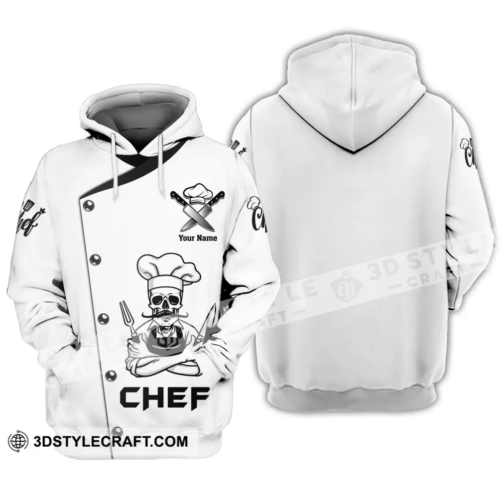 Unisex Shirt Custom Name For Chef T-Shirt Skull Beard Apparel Hoodie / S T-Shirt