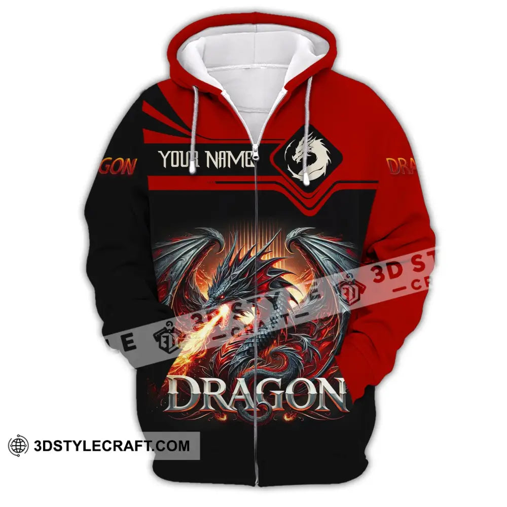 Unisex Shirt Custom Name For Dragon Lover T-Shirt Hoodie Long Sleeve Zipper / S T-Shirt