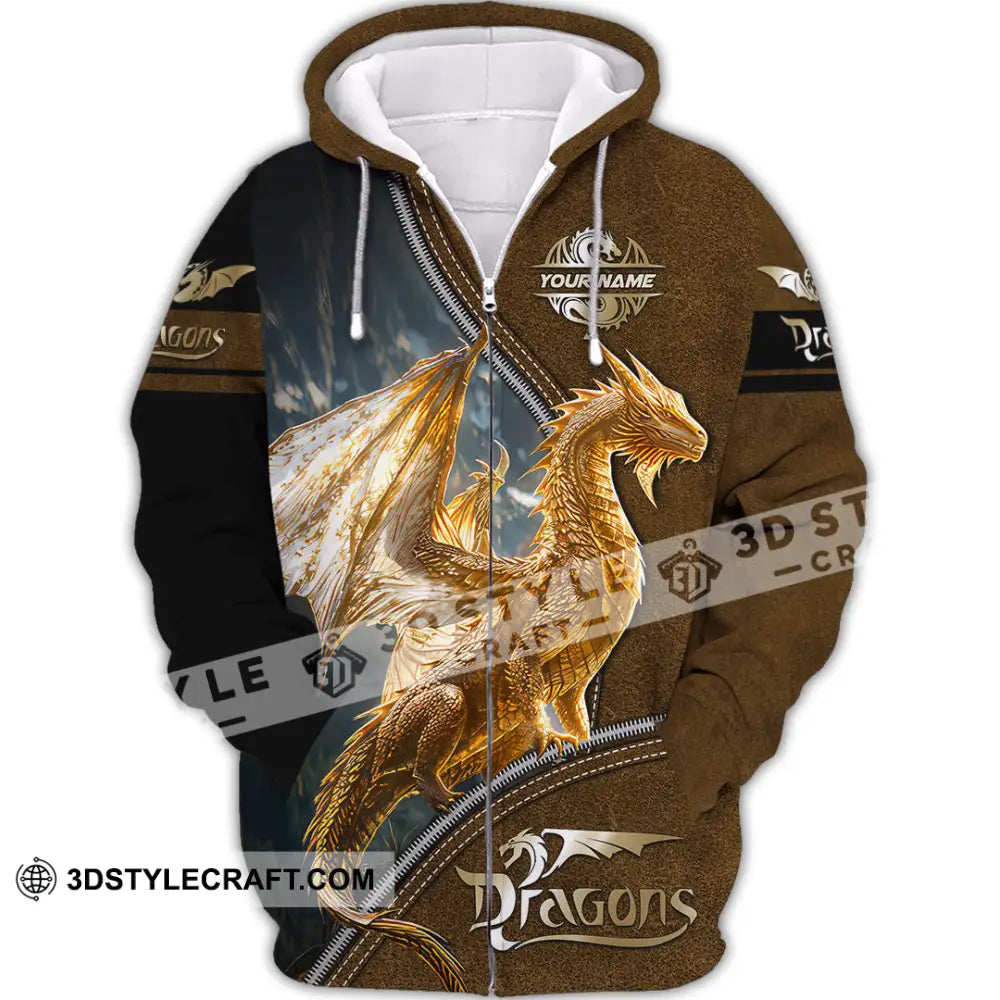 Unisex Shirt Custom Name For Dragon Lover T-Shirt Hoodie Long Sleeve Zipper / S T-Shirt