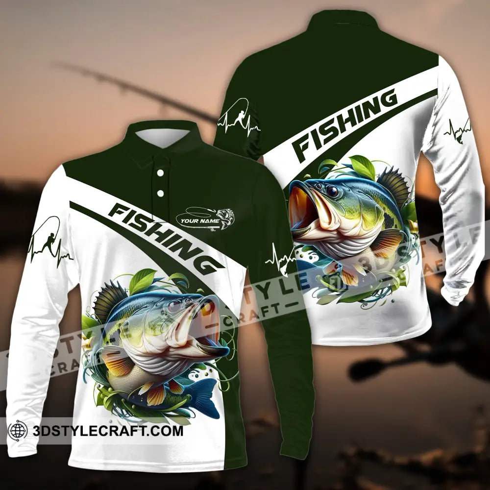 Unisex Shirt - Custom Name For Fisher Fishing Long Sleeve Polo / S T-Shirt