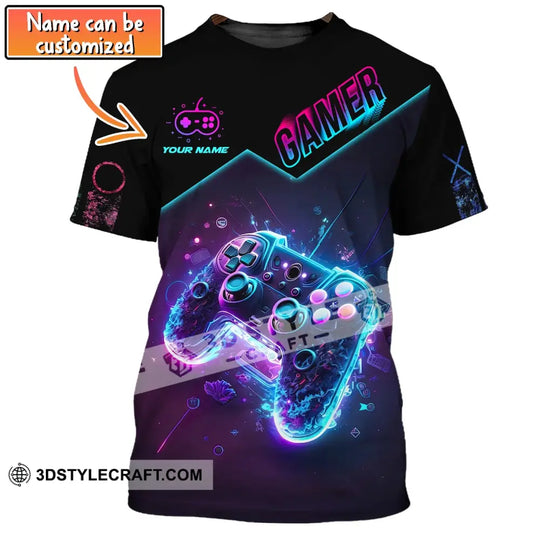 Unisex Shirt, Custom Name Shirt for Gamers, Gamer T-shirt, Gift for Game Lover style option 1