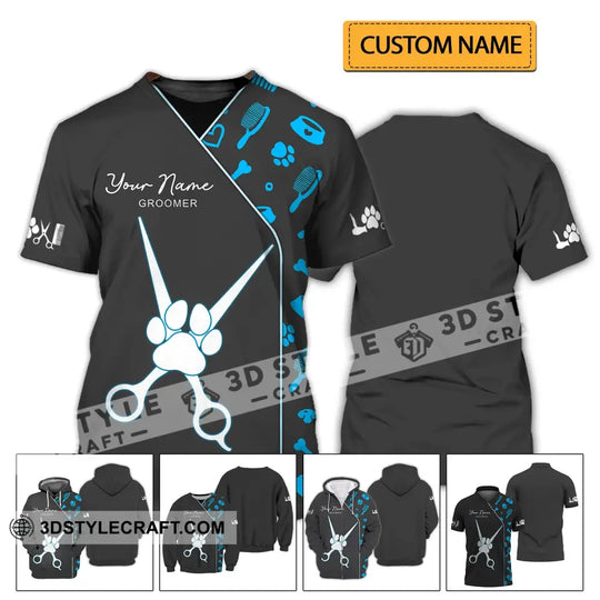 Unisex Shirt - Custom Name Shirt - Shirt For Groomer Paw style option 2