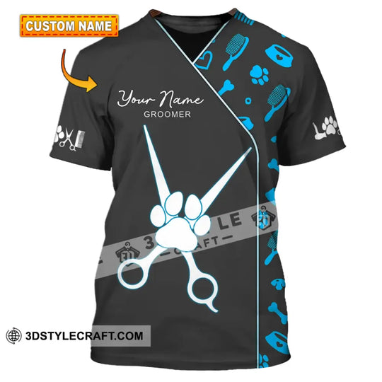 Unisex Shirt - Custom Name Shirt - Shirt For Groomer Paw style option 1