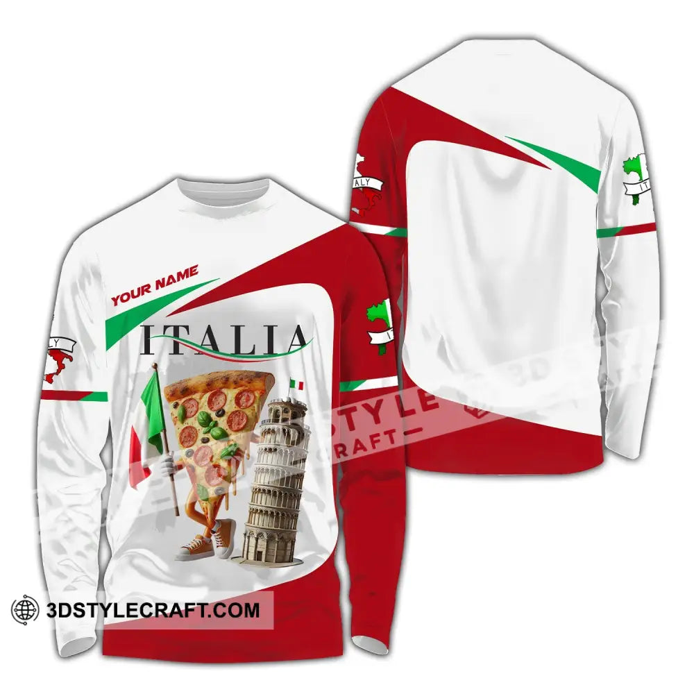 Unisex Shirt Custom Name For Italia Lover T-Shirt Hoodie Long Sleeve / S T-Shirt