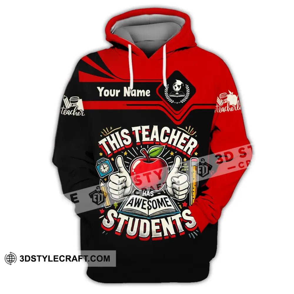 Unisex Shirt Custom Name For Teacher Life Tee Back To School Gift Hoodie / S T-Shirt