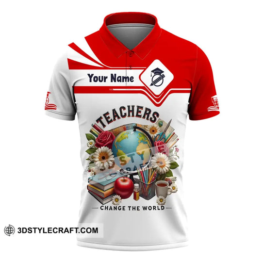 Unisex Shirt, Custom Name Shirt for Teacher, Teacher Polo Long Sleeve, Back To School Gift style option 4