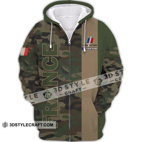Unisex Shirt - Custom Name Shirt - France Armee De Terre Name Shirt style option 4
