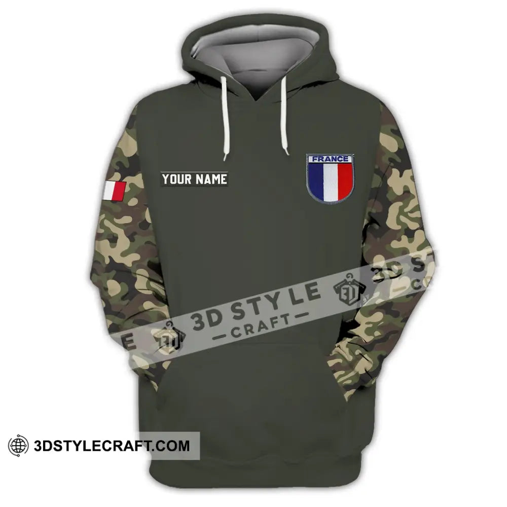 Unisex Shirt - Custom Name France Logo Flag Color Hoodie / S T-Shirt